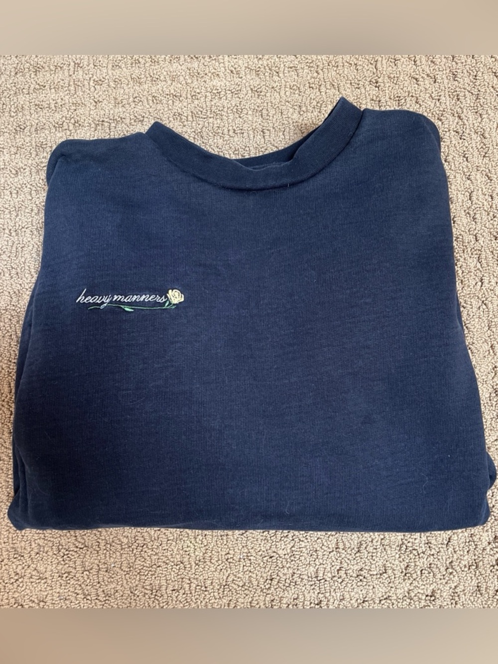 Black Heavy Manners Airport Crewneck - S